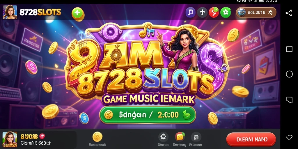 Screenshot gameplay 8728SLOTS dengan tampilan musik yang menarik.