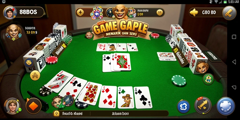 Screenshot gameplay 88BOS yang menunjukkan keseruan permainan Gaple.