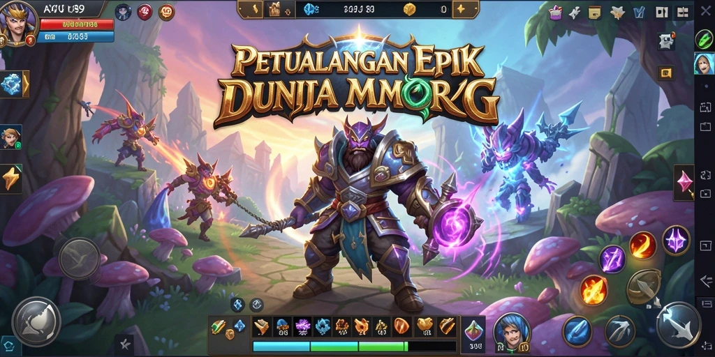 Screenshot utama AYU89 menampilkan karakter dalam aksi pertempuran epik.