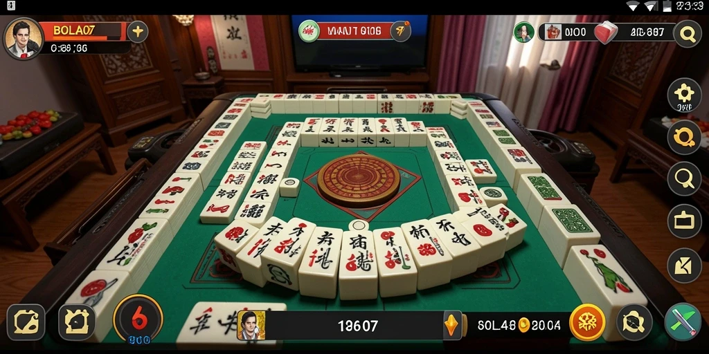 Tampilan permainan Mahjong yang menarik dan penuh warna.