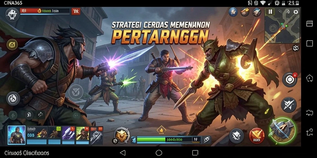 Tangkapan layar gameplay CINA365 menunjukkan aksi pertempuran strategi yang mendebarkan.