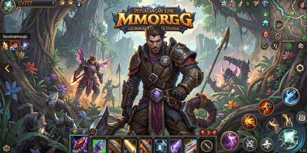 Tampilan gameplay epik dalam dunia MMORPG CV777.