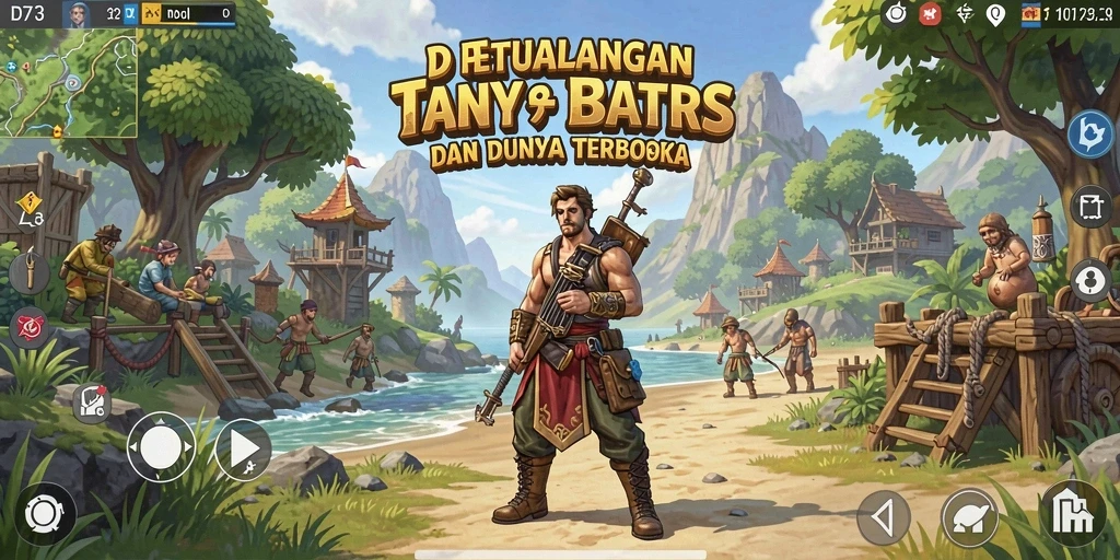 Tangkapan layar gameplay yang menunjukkan eksplorasi dunia terbuka D73.