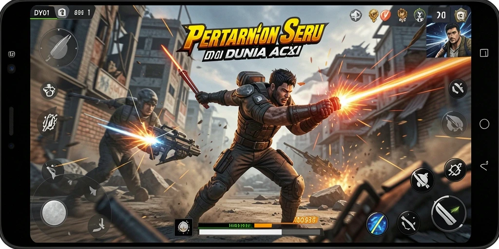 Tangkapan layar gameplay DY01 menunjukkan pertarungan yang intens dan mendebarkan.