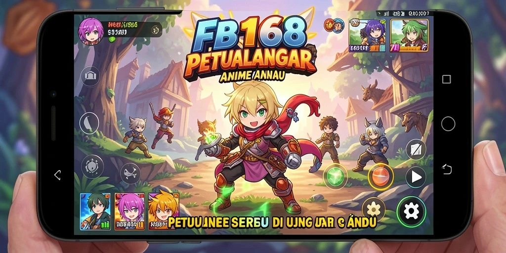 Tampilan gameplay FB168 yang penuh aksi dan karakter anime menarik.