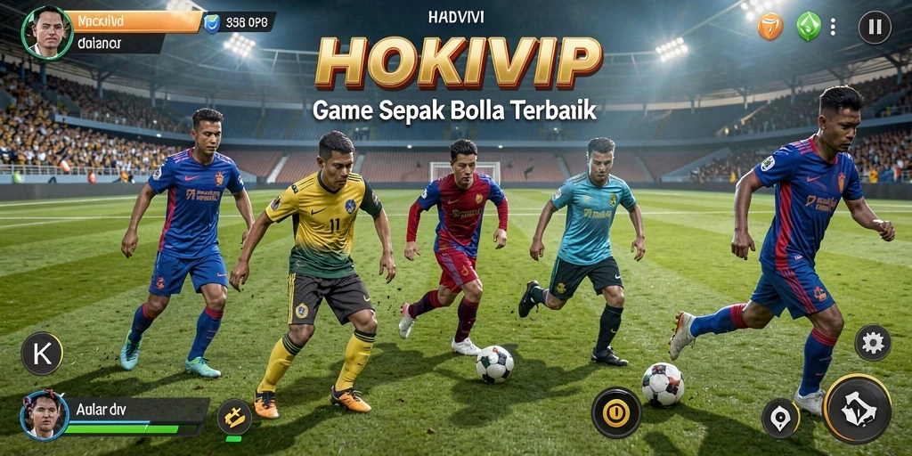 Screenshot menampilkan aksi seru pertandingan sepak bola HOKIVIP.