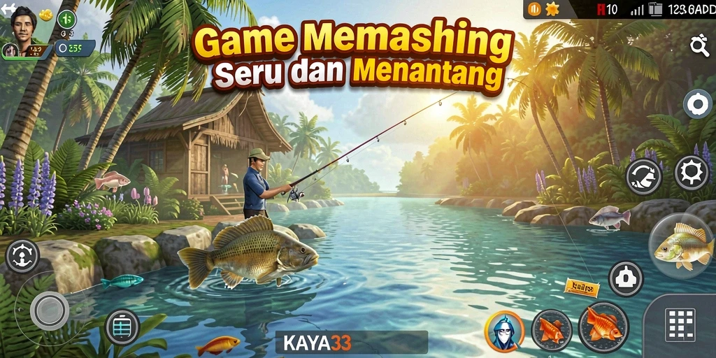 Tampilan gameplay KAYA33 yang menarik dan seru saat memancing.