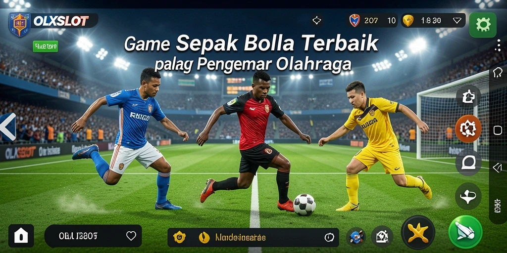 Tangkapan layar OLXSLOT menampilkan gameplay sepak bola yang mendebarkan.
