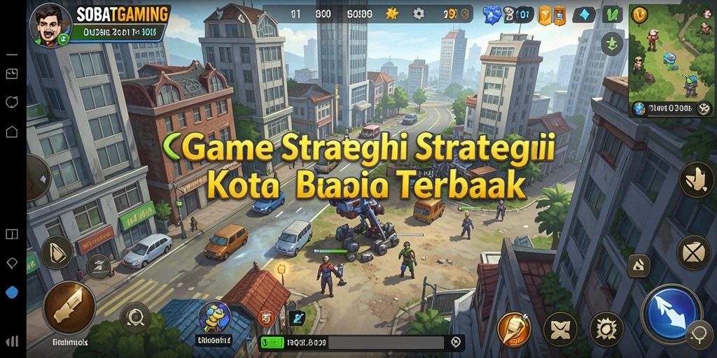 Screenshot menunjukkan antarmuka pembangunan kota di SOBATGAMING.