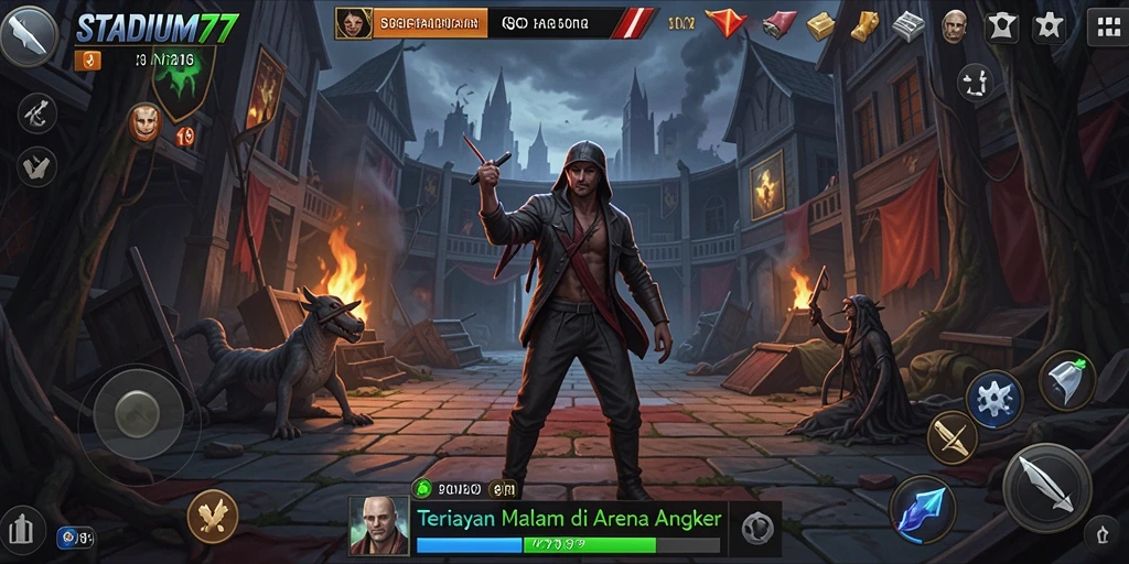 Screenshot menampilkan momen menegangkan di dalam stadion angker.