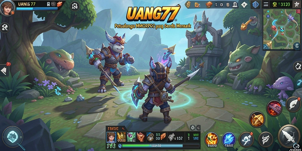 Screenshot gameplay UANG77 menampilkan petualangan seru di dunia MMORPG.