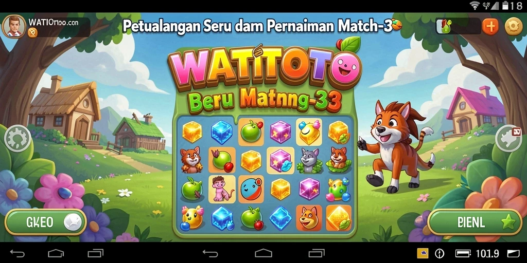 Tampilan gameplay WATITOTO yang penuh warna dan dinamis.